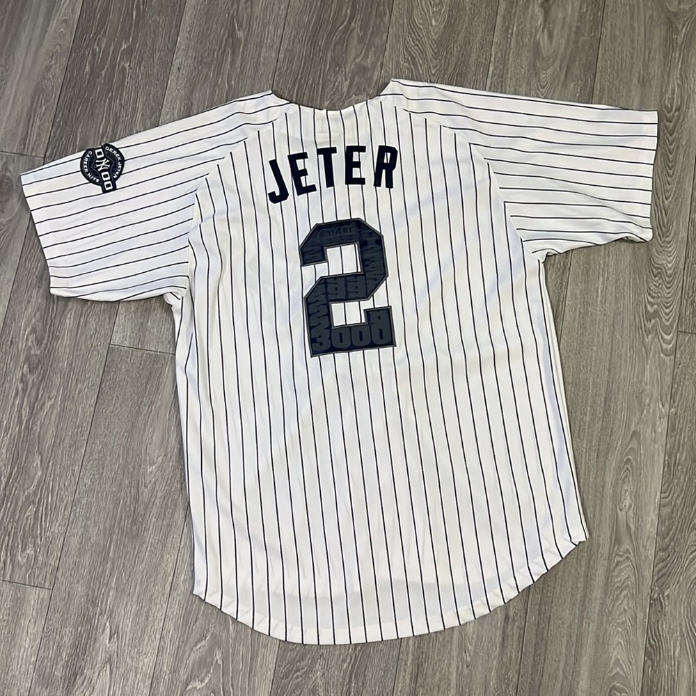 Majestic MLB New York Yankees Derek Jeter 3000 career hits jersey sz 52